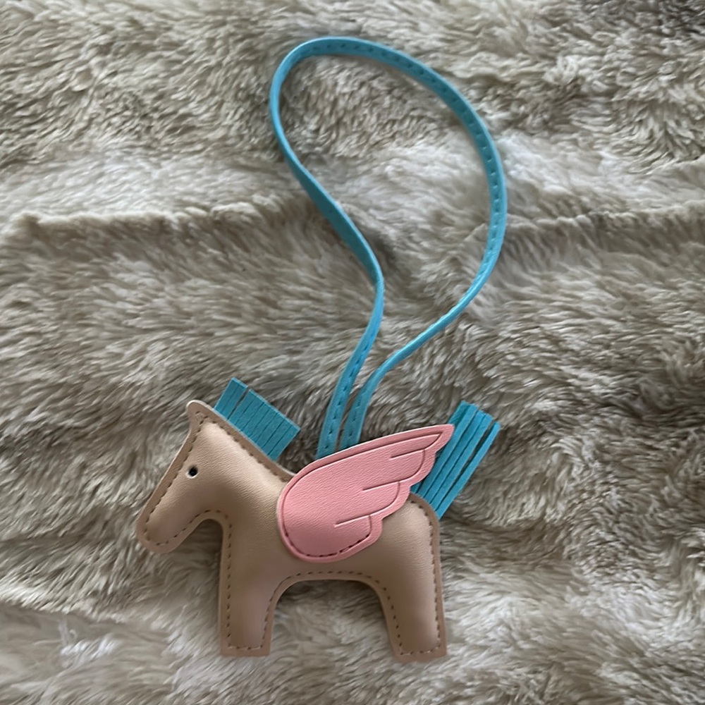 Pink and Blue Winged Horse Bag Charm